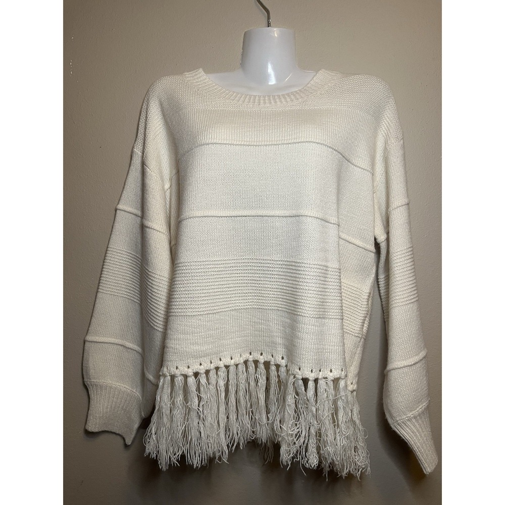 "Pink Lily" Fringe Sweater Size Small